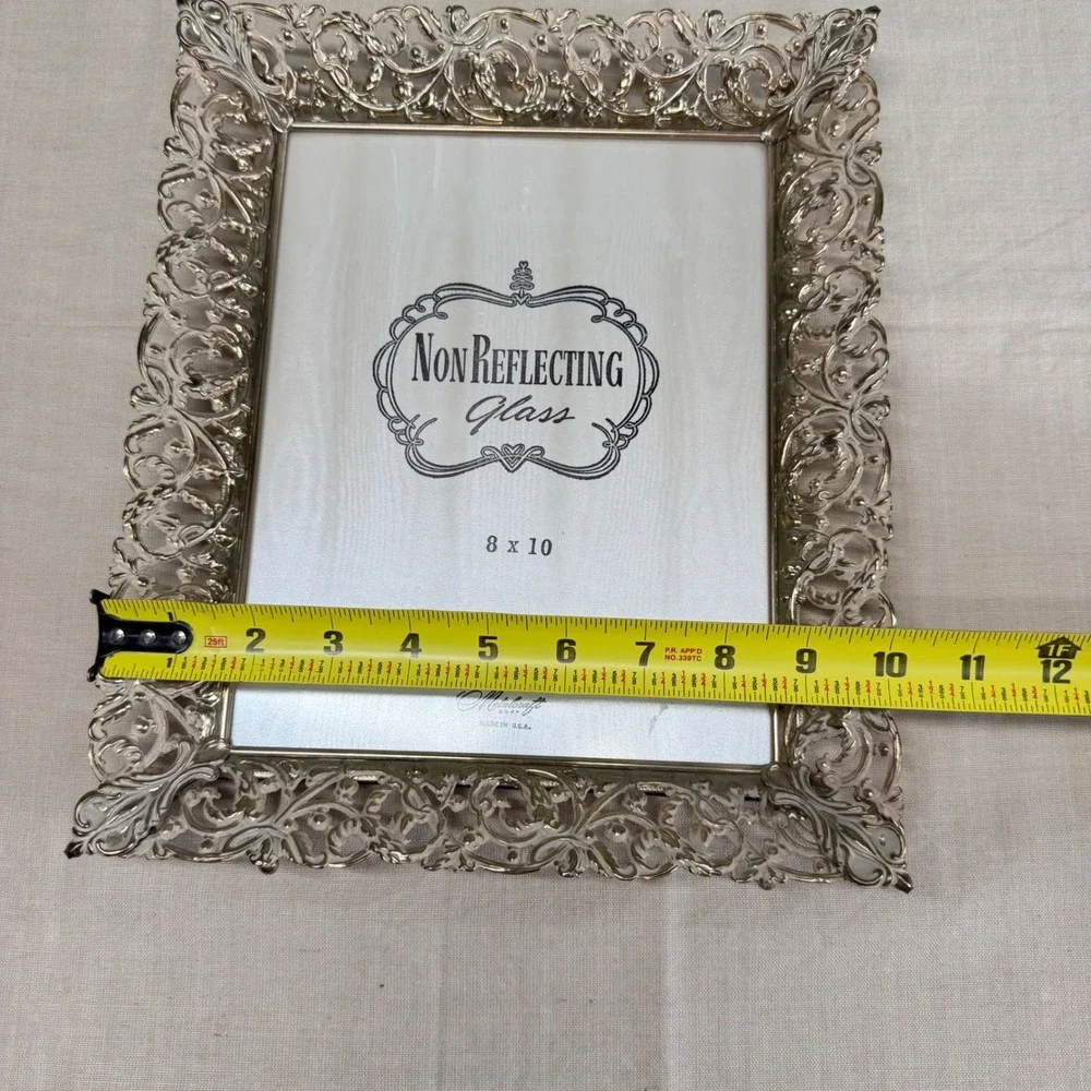 Vintage Metalcraft Silver Filigree Wall Picture Frame 8x10 Ornate Hanging Frame